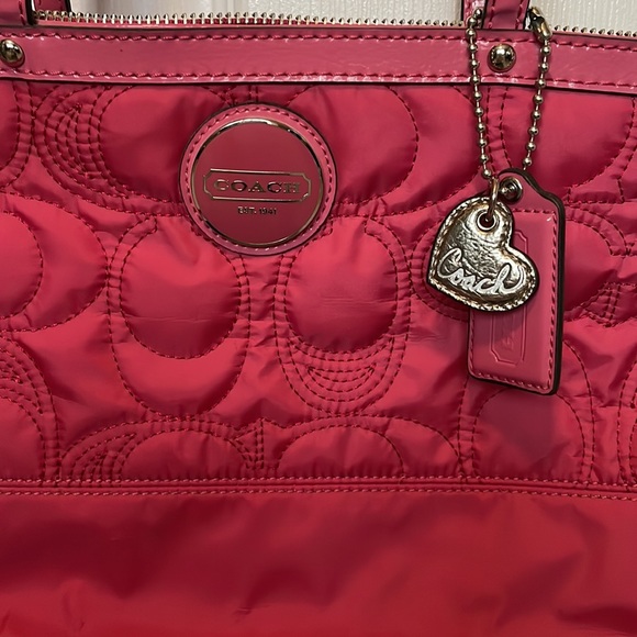 Coach Signature Stitch Nylon Tote Bag - Picture 2 of 9